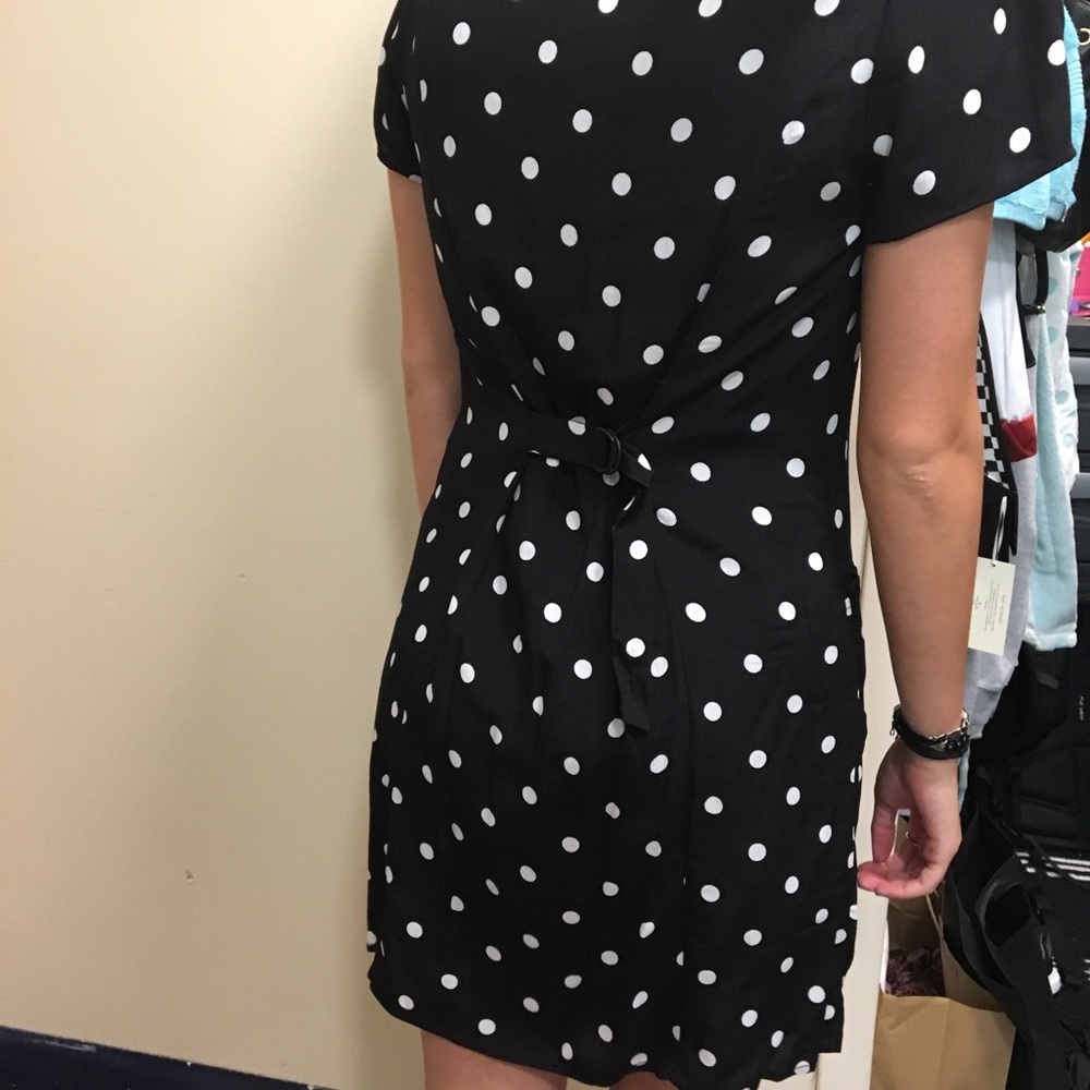 Black and white polka dot dress